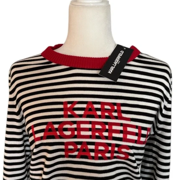 Very pretty Karl Lagerfeld Paris Striped Sweater - Picture 3 of 4